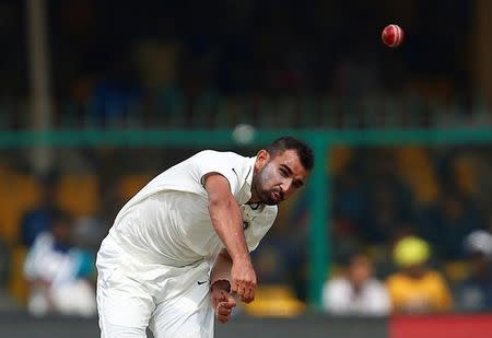 Cricket - India v New Zealand - First Test cricket match - Green Park Stadium, Kanpur, India - 23/09/2016. India's Mohammed Shami bowls. REUTERS/Danish Siddiqui/Files