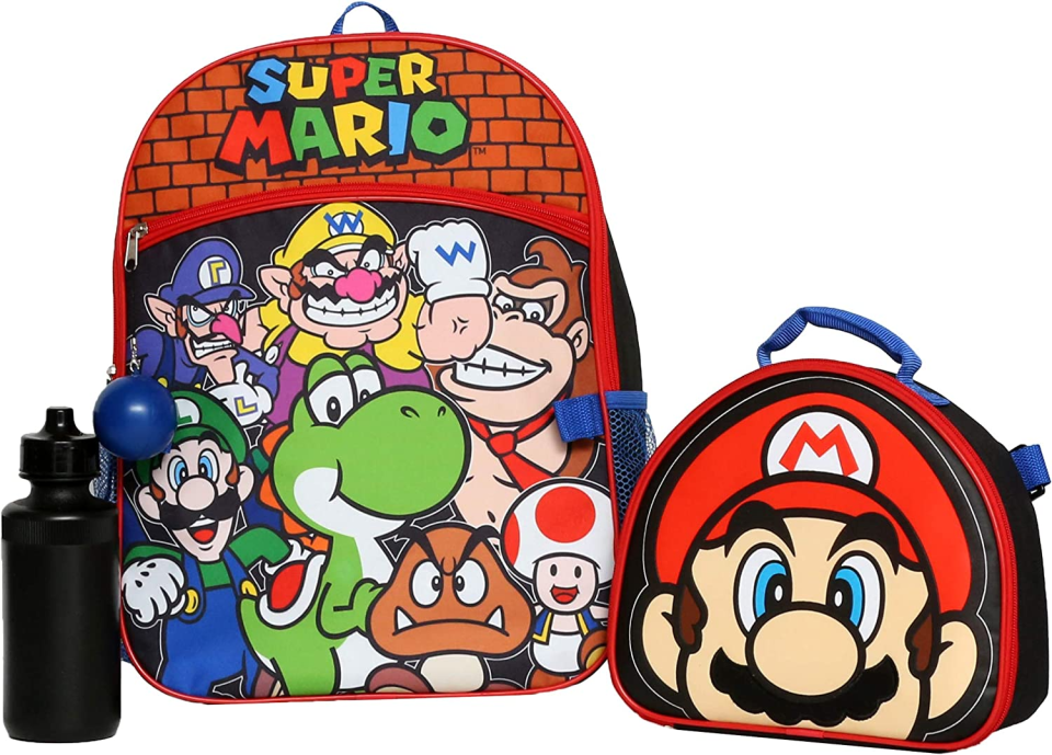 Nintendo Super Mario Bros Backpack with Lunch Box Set
