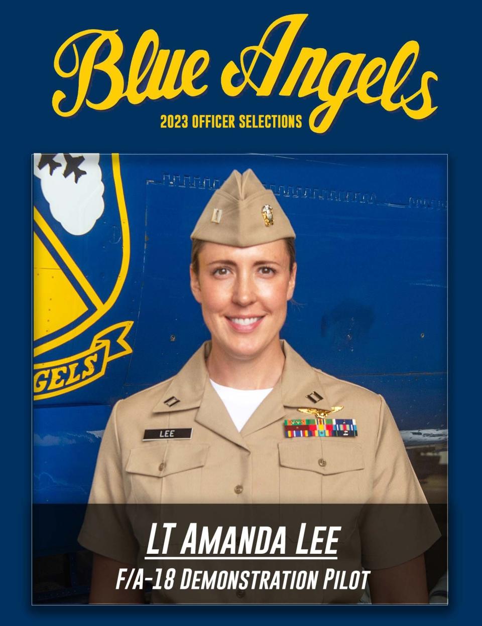 Lt. Amanda Lee, of Mounds View, Minn., has been named the Blue Angels' first woman F/A-18E/F pilot in the team's history. She is currently assigned to the "Gladiators" of Strike Fighter Squadron 106.