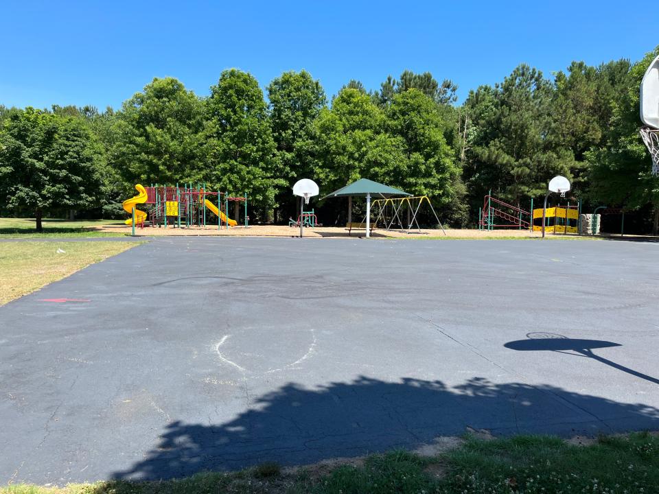 Jabari Smith played streetball throughout high school on these 8-foot hoops at Crabapple Elementary near Atlanta.