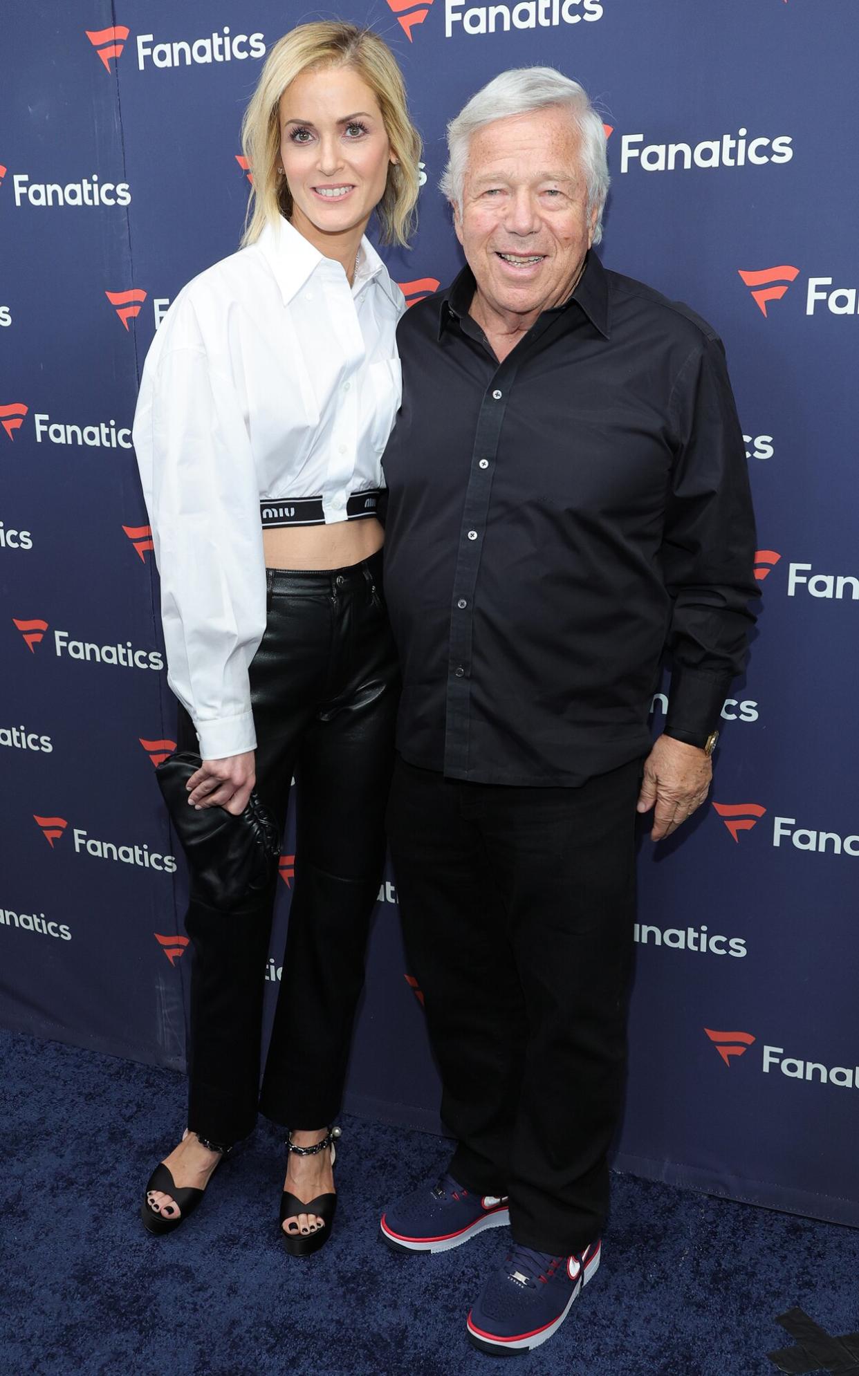 Dr. Dana Blumberg and Robert Kraft attend Michael Rubin's 2022 Fanatics Super Bowl Party on February 12, 2022 in Culver City, California