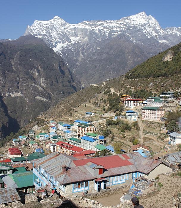 Namche Bazaar: From Phakding, after walking for 4 hours, the climb to Namche Bazaar just goes up and up for another 3 to 4 hours. But if you can grit your teeth and walk, the place is stunning. On a clear day one can catch a glimpse of Mount Everest from Namche. There is a military museum close to the Everest View Point, also worth a look.