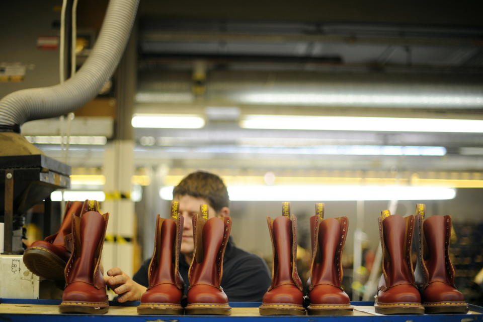 <p><span>Wellingborough: The Northamptonshire town is home of Dr Martens boots, famed the world over. (BEN STANSALL/AFP/Getty Images)</span> </p>