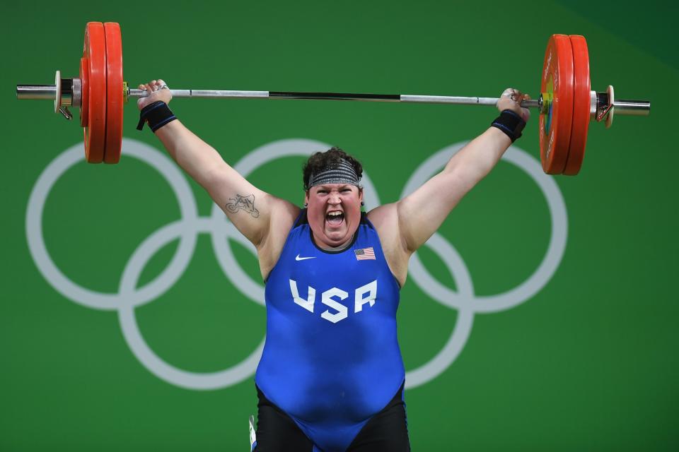 <p>Sarah Robles won the first weightlifting medal in 16 years for the U.S. (Getty) </p>
