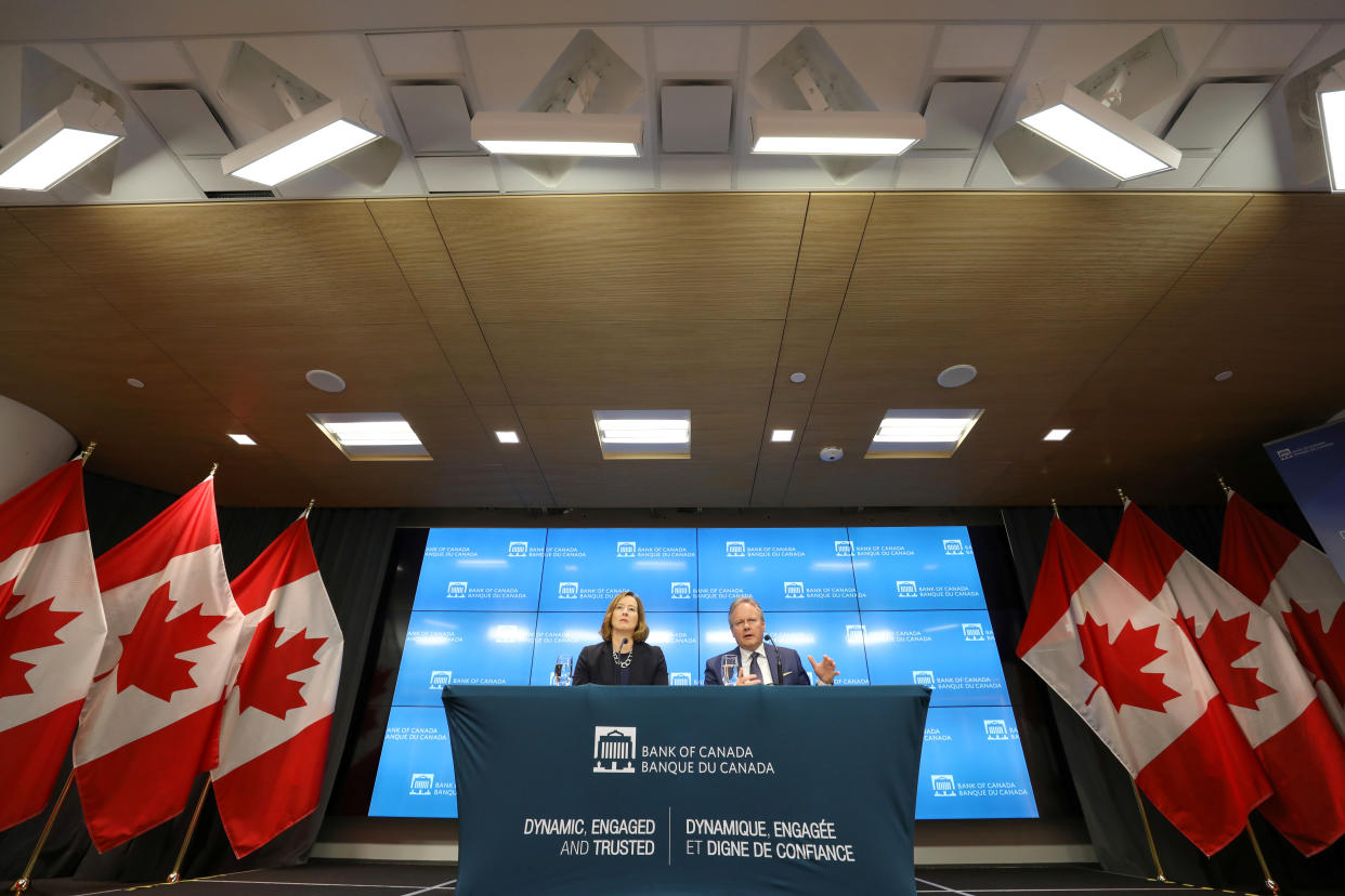 Bank of Canada Governor Stephen Poloz speaks during a news conference with Senior Deputy Governor Carolyn Wilkins in Ottawa, Ontario, Canada, July 10, 2019. REUTERS/Chris Wattie