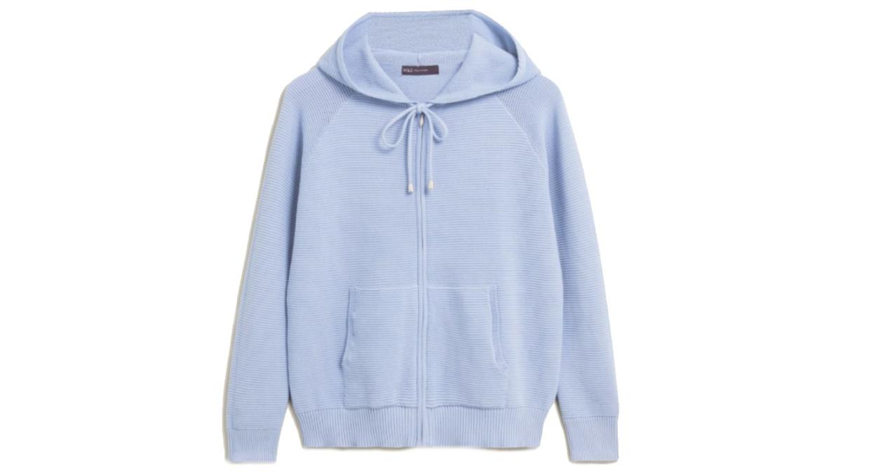 Pure Cotton Textured Zip Up Hoodie