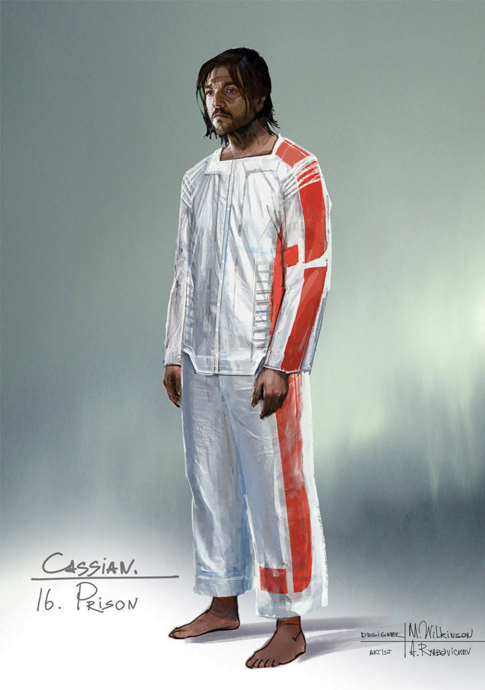 Concept art for Cassian in prisoner garb.