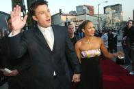 <p>The couple arrives at the L.A. premiere of Affleck's 2003 superhero film, Daredevil. </p>