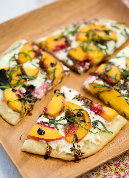 Summer Peach and Balsamic Flatbread