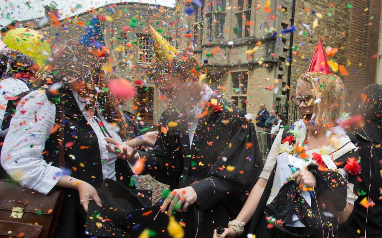 Oxford students celebrate after their final exams - David Hartley