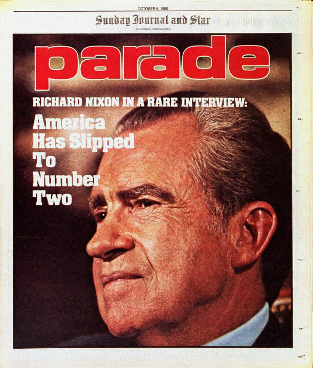 <p>A rare interview with former president Nixon in the Oct. 5, 1980 issue, he says America is now number two.</p>