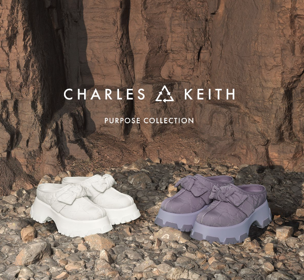 Ces mules à plateforme nouées en polyester recyclé sont disponibles en blanc, noir, nude et lilas.  PHOTO : Charles et Keith