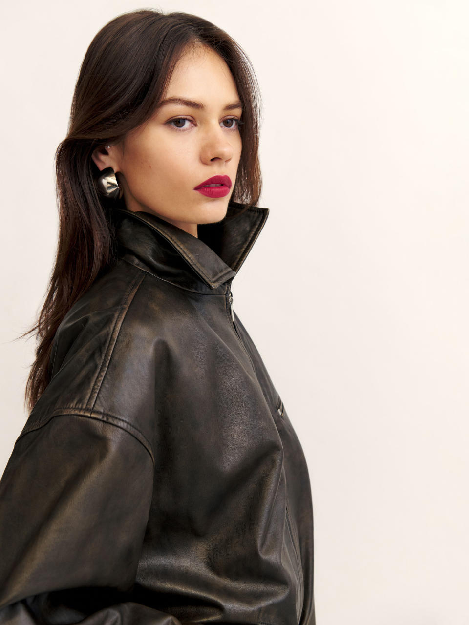 Veda Marco Leather Oversized Bomber