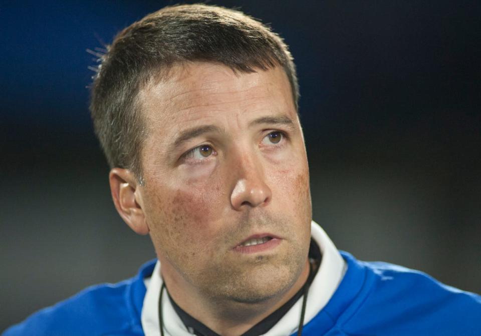 Kentucky Country Day head football coach Matthew Jones watches his team's performance on the field.Oct. 16, 2021