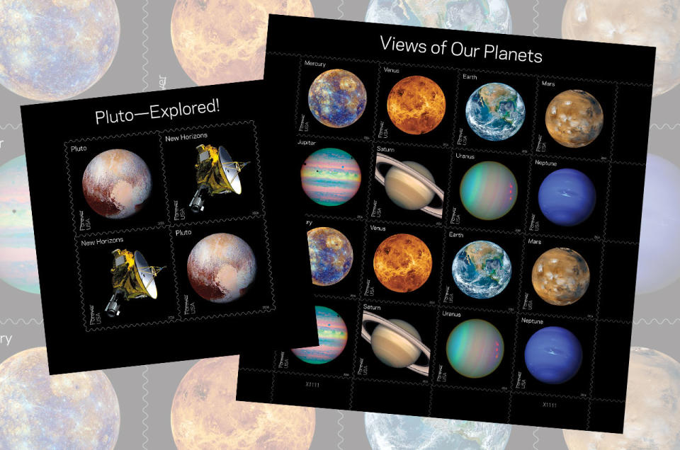 The United States Postal Service's new "Views of Our Planets" and "Pluto—Explored!" stamps are being issued May 31, 2016.