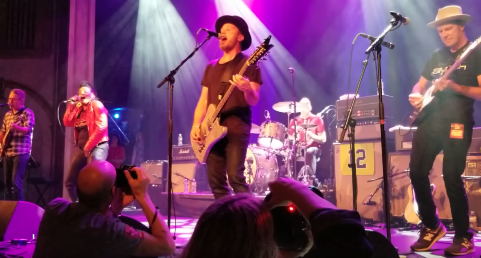 Jeff Ament, Stone Gossard, Bruce Fairweather, and Greg Gilmore hit the stage for a five-song set in tribute to late frontman Andrew Wood.