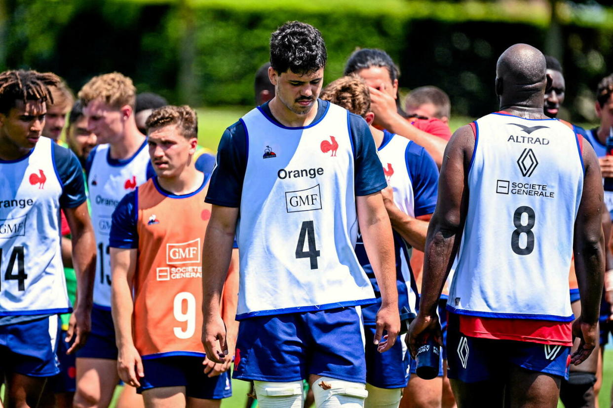 Hugo Auradou le 25 juin 2024 à l'entraînement à Marcoussis, en France.  - Credit:Ruhaut Sandra / Ruhaut Sandra/Icon Sport/ABACA