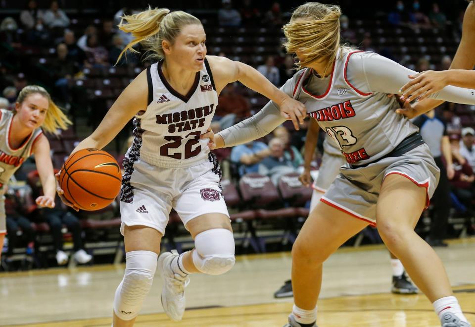 Paige Rocca, of Missouri State, during the Lady Bears game against Illinois State at JQH Arena on Saturday, Jan. 22, 2022.