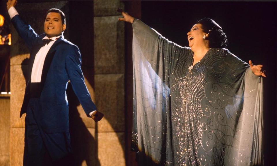 Freddie Mercury and Montserrat Caball&#xe9; in 1987. He was a great fan and called her voice &#x002018;the best in the world&#x002019;.