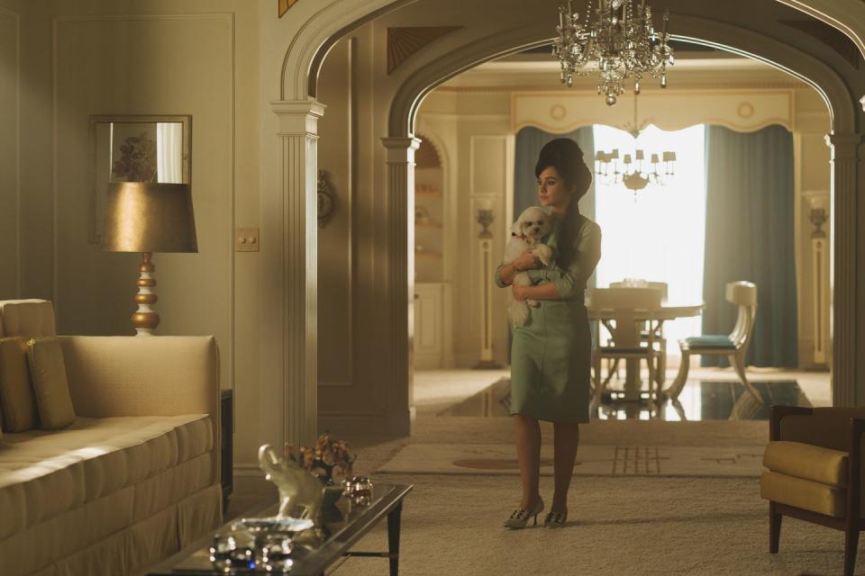 priscilla in the main entrway of graceland in the movie priscilla