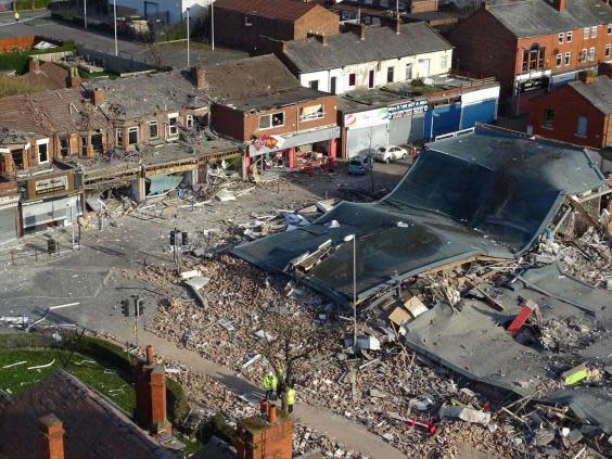 The blast damaged 63 properties and injured 81 people in New Ferry, Wirral, Merseyside (Merseyside Police)