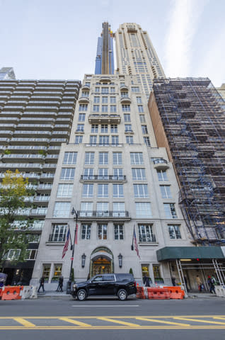 The exterior of 220 Central Park South is pictured. Photo credit: Compass. 