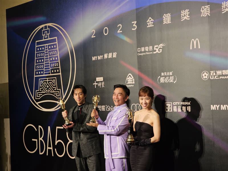 吳宗憲（中）、Lulu（右）跟陳漢典的《綜藝大熱門》今年拿下綜藝節目主持人獎。（圖／記者蔡維歆攝影）