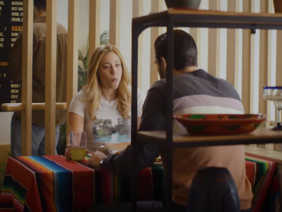 natalie and jake having lunch at a mexican restaurant in la in look both ways