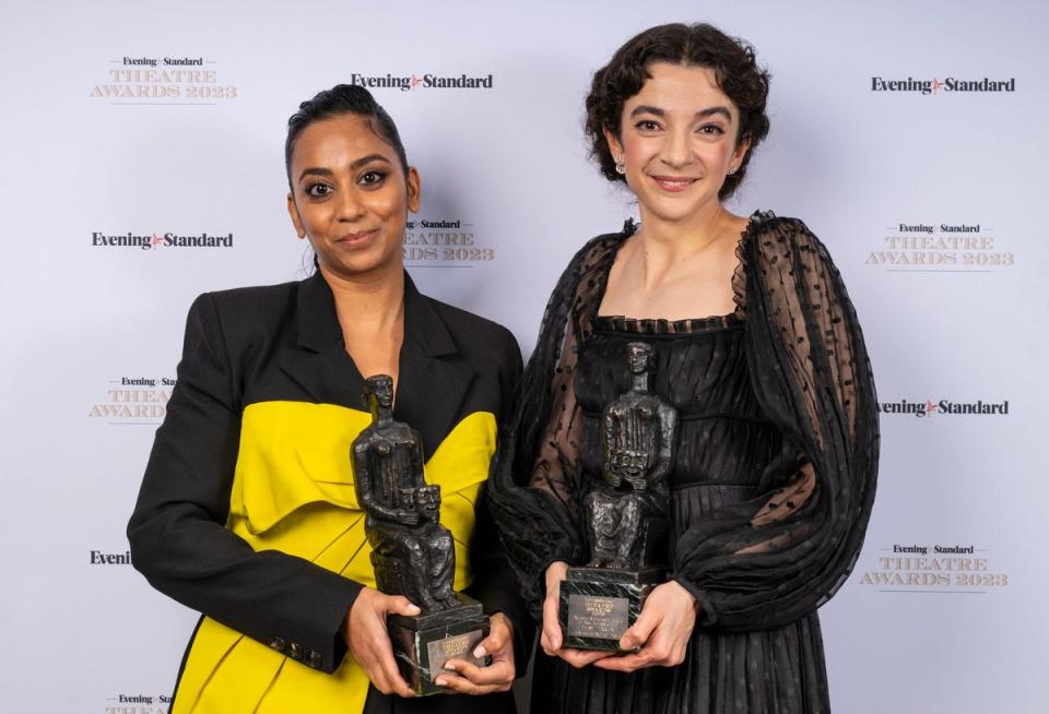 Natasha Richardson Award for Best Actress joint winners Anjana Vasan and Patsy Ferran (Lucy Young)