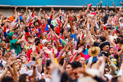 Fans from around the world gather at Hong Kong Stadium's South Stand to cheer on their favorites teams. (Photo: Business Wire)