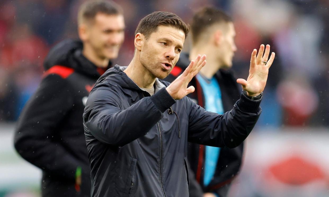 <span>Xabi Alonso has become one of Europe’s hottest managerial properties after his outstanding season with Bayer Leverkusen.</span><span>Photograph: Ronald Wittek/EPA</span>