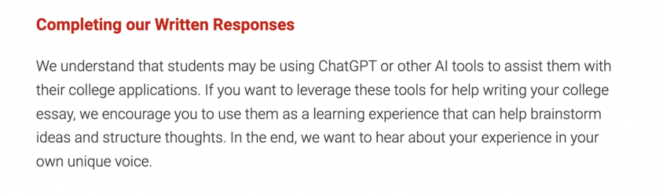 “We understand that students may be using ChatGPT or other AI tools,” NC State writes online.