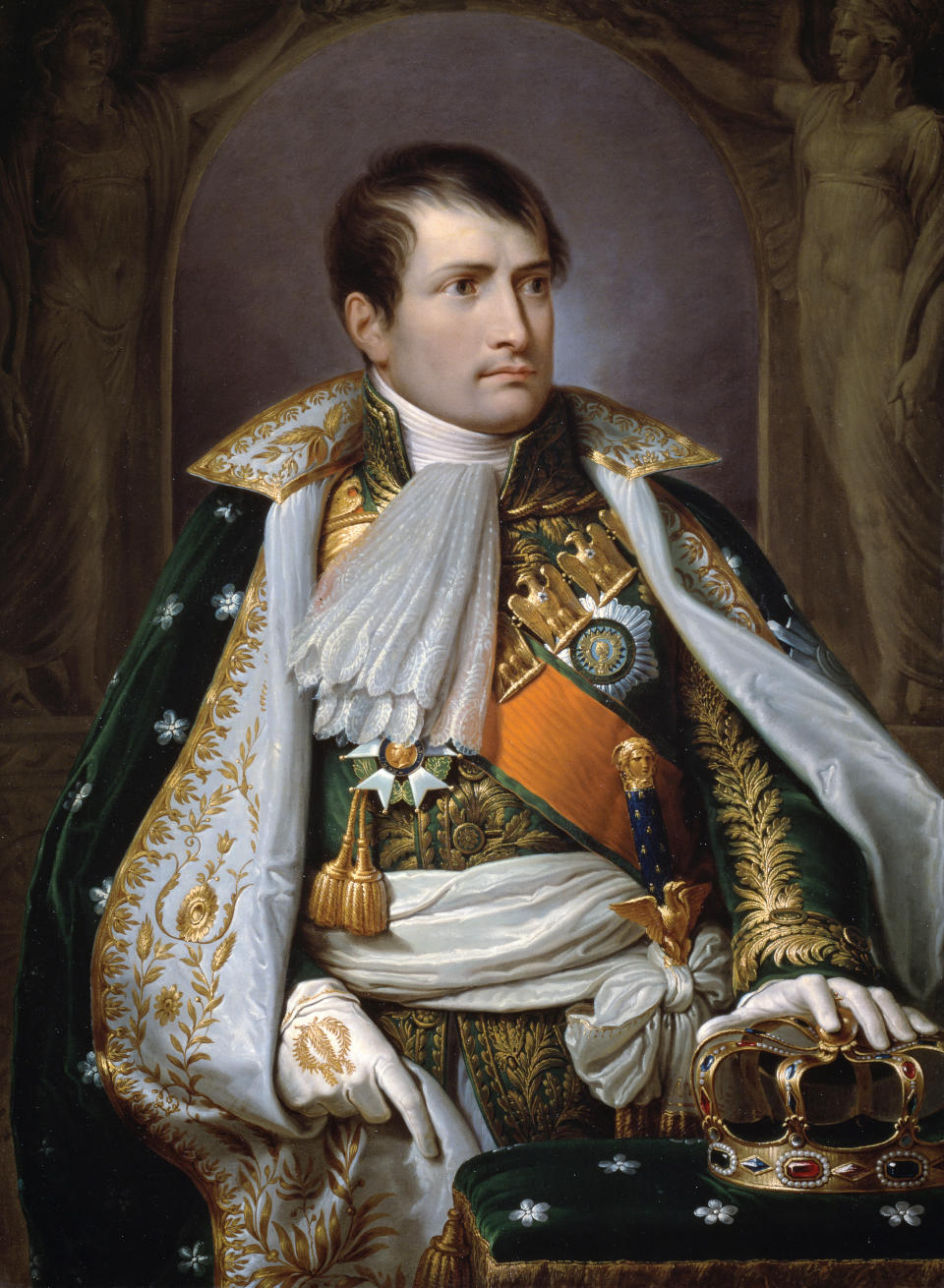 Portrait of Napoleon I Bonaparte as King of Italy by Andrea Appiani 1807 99x73 cm Vienna, Kunsthistorisches Museum (Photo by Leemage/Corbis via Getty Images)