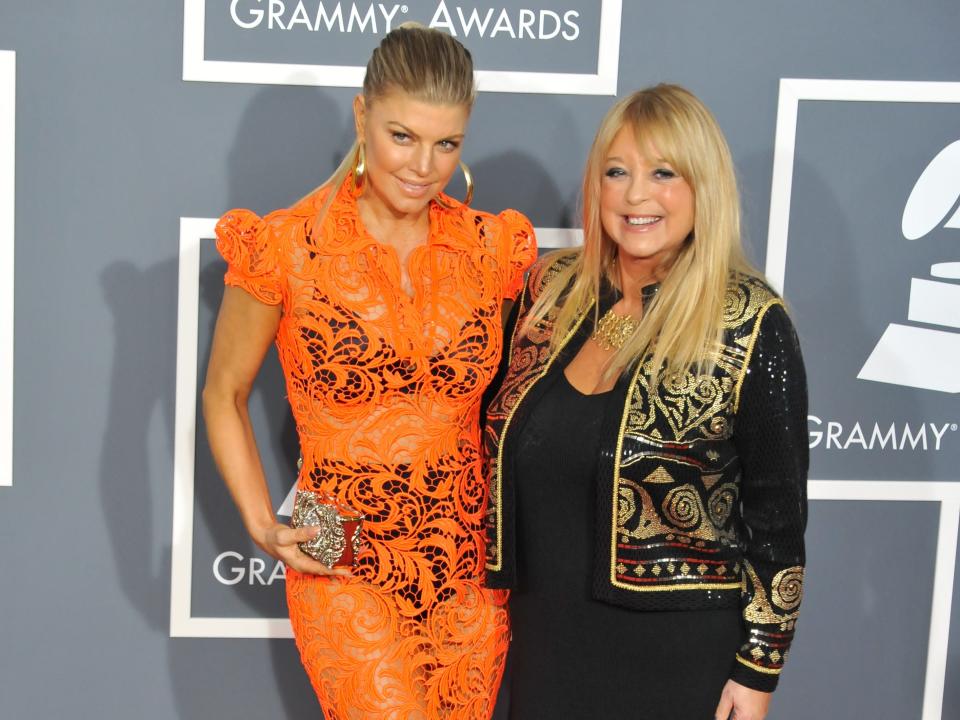 Fergie and her mom at the 2012 Grammys