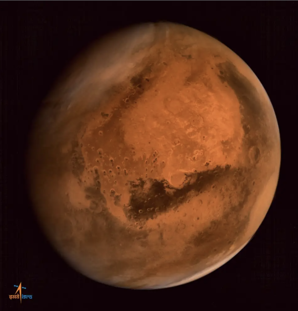 Full disk image of Mars taken from Mars Orbiter Mission. / Credit: ISRO