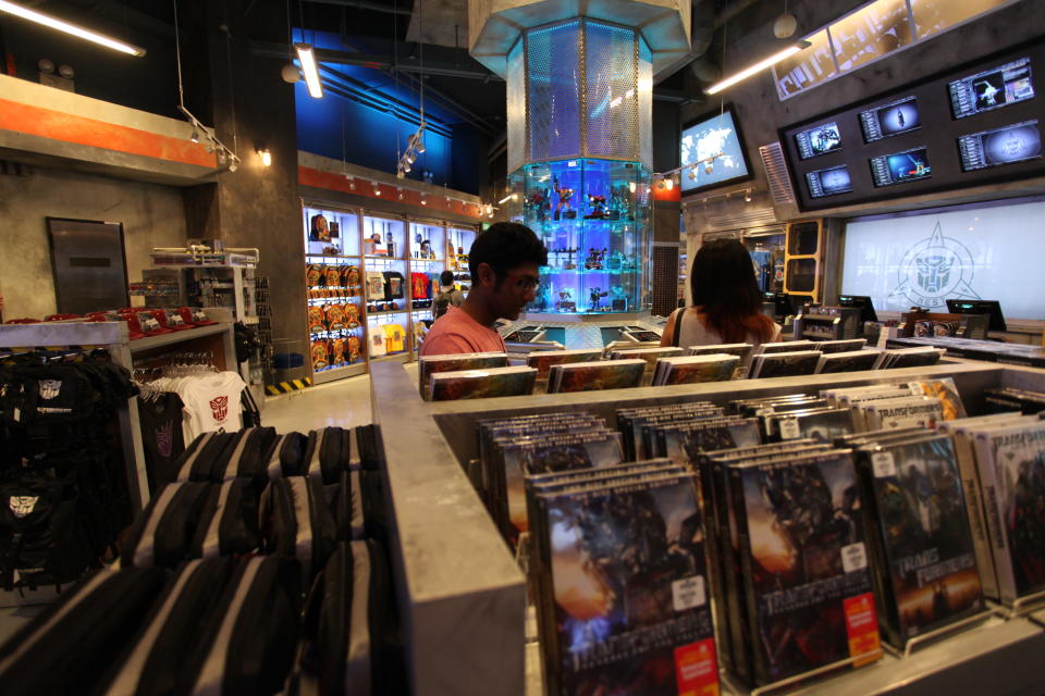 Transformers merchandise available at the Transformers Supply Vault. (Photo courtesy of USS)