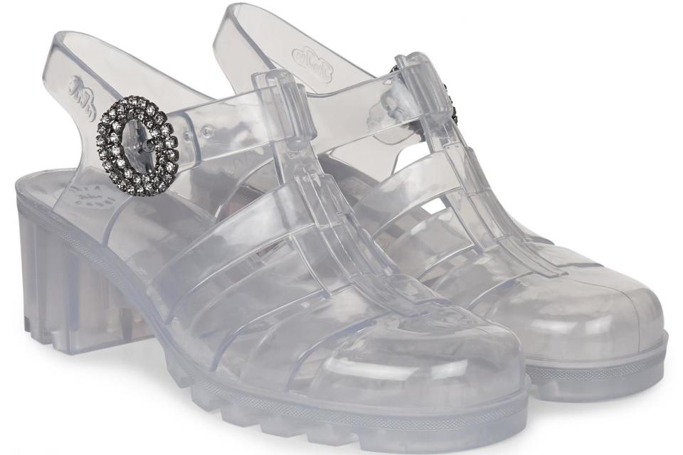 Crystal Buckle Babe transparent Juju shoes, £85 Alexa Chung)