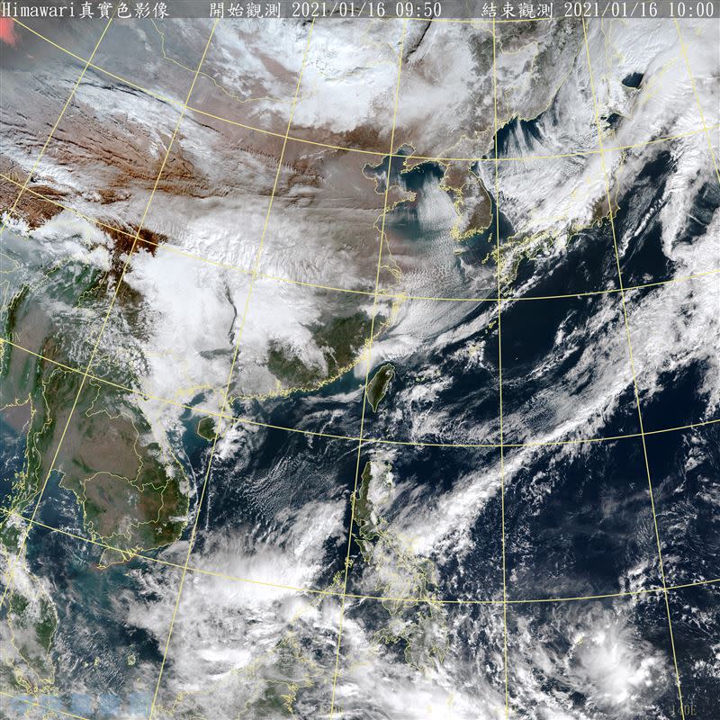 強烈大陸冷氣團午後報到，週日、週一最冷，中部以北剩8～12度，東部、南部12～14度。（圖／翻攝自中央氣象局官網）