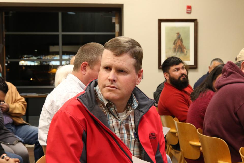 Wesley Hooper, Eddy County community services director, listens during a community meeting on the City of Carlsbad's Comprehensive Plan.