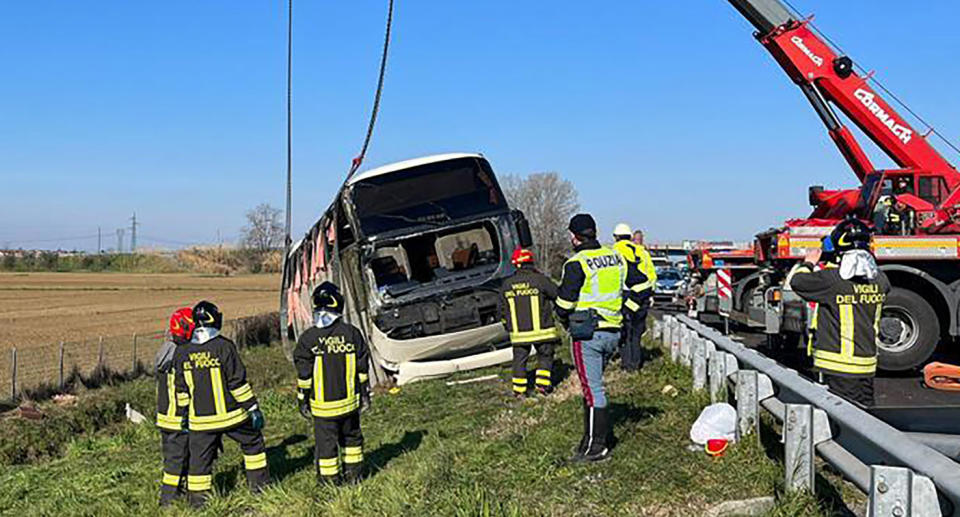 22 Ukrainian refugees were reportedly on board the bus when it crashed. 