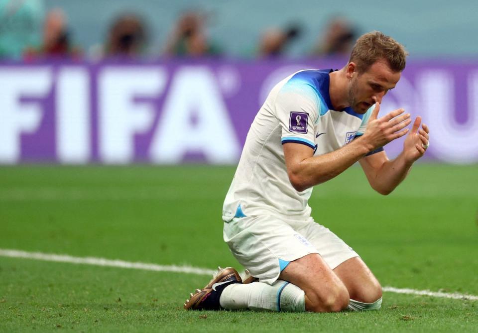 England’s Harry Kane reacts after missing a chance to score v USA (REUTERS)