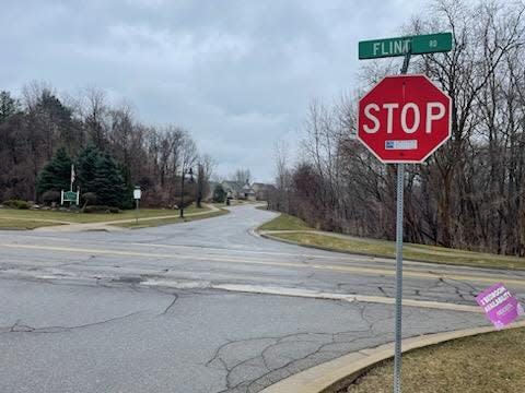 A crosswalk will be installed at Flint Road and Spring Mountain Drive in Brighton.