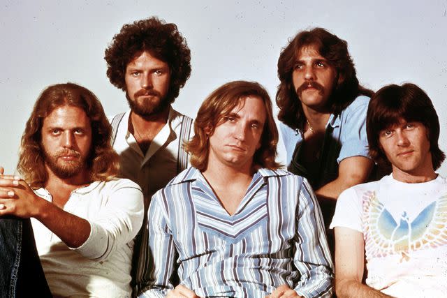 <p>RB/Redferns</p> Don Felder, Don Henley, Joe Walsh, Glenn Frey, and Randy Meisner