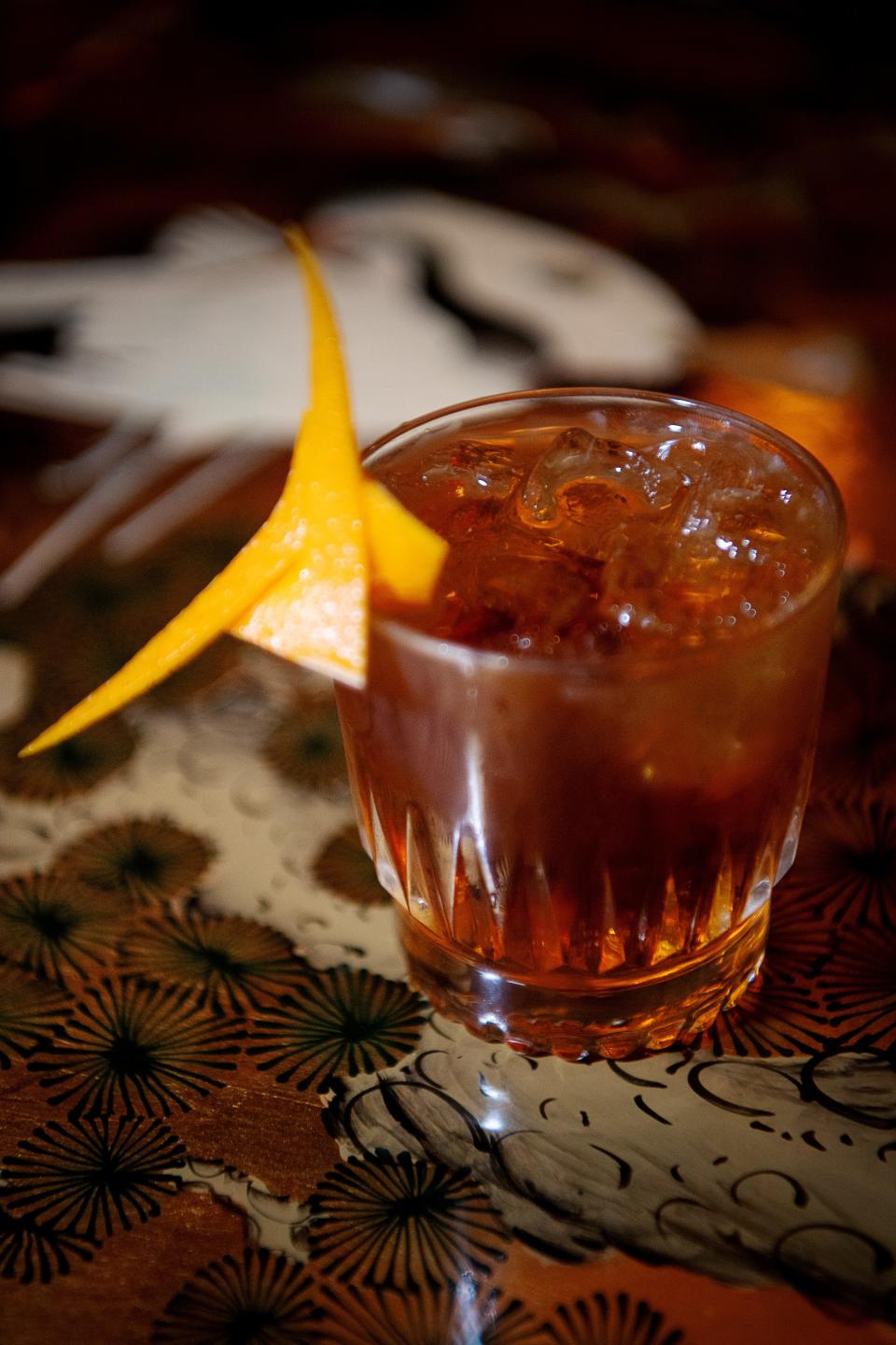 A Fall Fashion, a smoked Old Fashioned, from The Crow and Quill in Asheville, April 4, 2024.