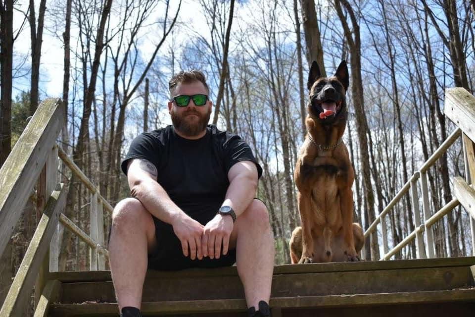 Sherman Holbrook and Thor, the dog he says saved his life.