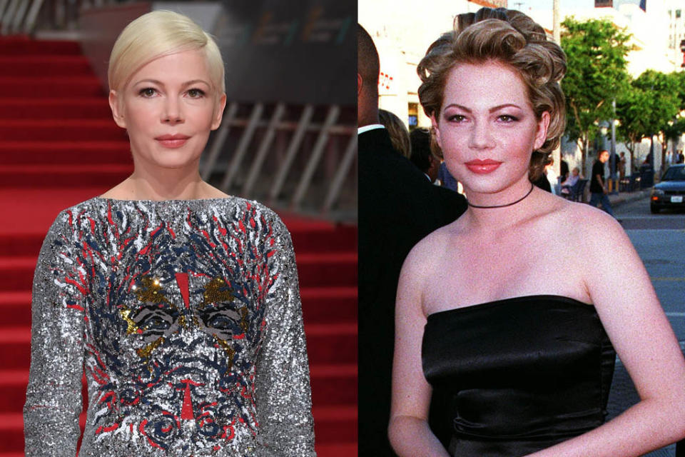 michelle williams actress fashion style red carpet before after