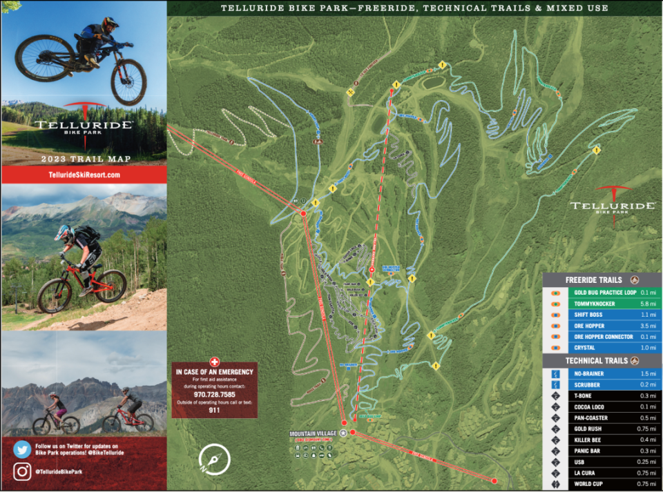 Telluride Bike Park Map<p>Telluride Resort</p>