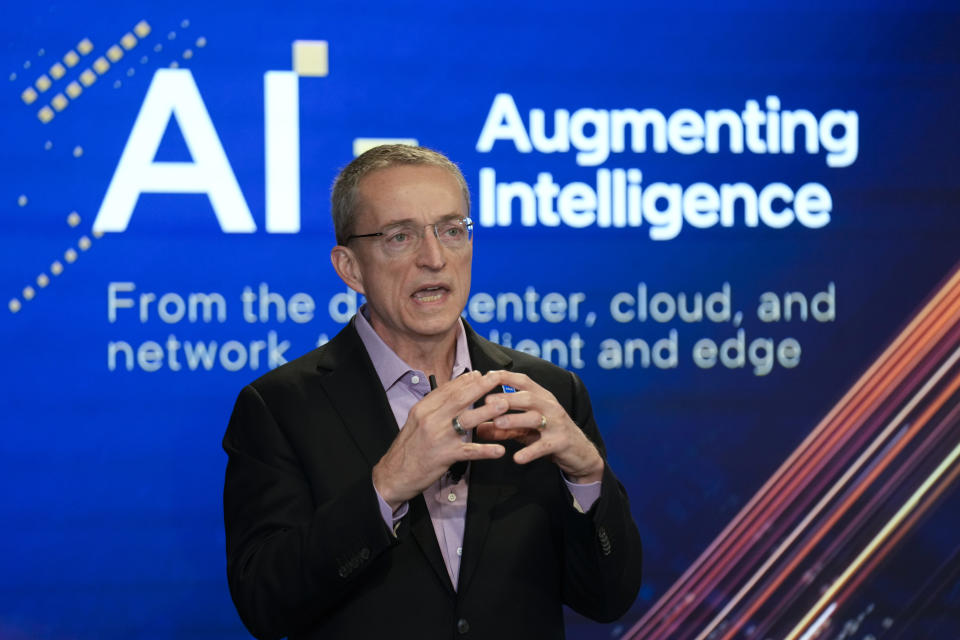 Intel CEO Pat Gelsinger speaks during an event called AI Everywhere in New York, Thursday, Dec. 14, 2023. (AP Photo/Seth Wenig, File)