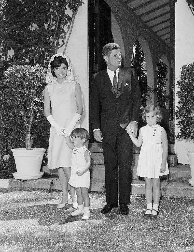 president kennedy and jacqueline with children