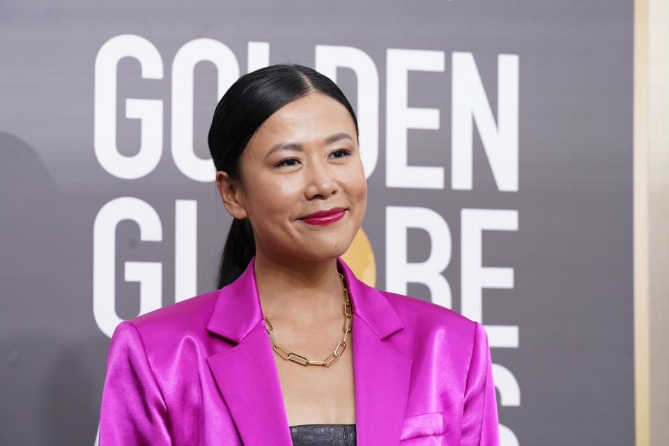 Domee Shi arrives at the 80th annual Golden Globe Awards at the Beverly Hilton Hotel on Tuesday, Jan. 10, 2023, in Beverly Hills, Calif. (Photo by Jordan Strauss/Invision/AP)